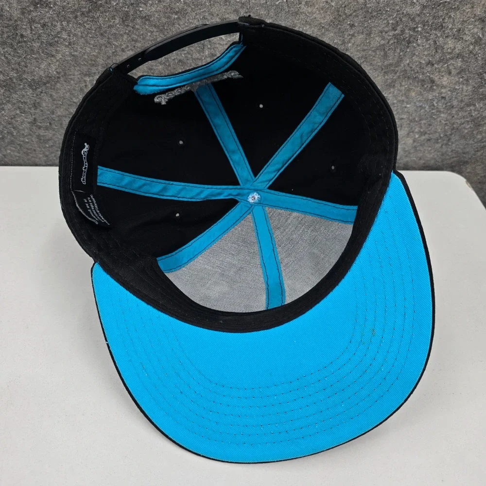 Deadmau5 Snapback Hat Mens One Size Black Blue Cotton Embroidered Flat Brim Cap